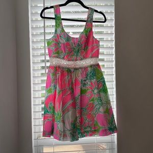 Lilly Pulitzer Pink and Green Floral Dress